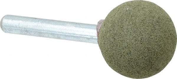 Grier Abrasives - 1" Max Diam x 2" Long, Ball A25, Rubberized Point - Coarse Grade, Aluminum Oxide, Mounted - Exact Tool & Supply