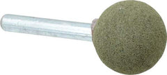 Grier Abrasives - 1" Max Diam x 2" Long, Ball A25, Rubberized Point - Coarse Grade, Aluminum Oxide, Mounted - Exact Tool & Supply