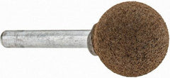 Grier Abrasives - 1" Max Diam x 2" Long, Ball A25, Rubberized Point - Coarse Grade, Aluminum Oxide, Mounted - Exact Tool & Supply