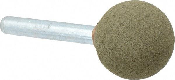 Grier Abrasives - 1" Max Diam x 2" Long, Ball A25, Rubberized Point - Medium Grade, Aluminum Oxide, Mounted - Exact Tool & Supply
