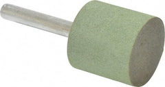 Grier Abrasives - 1" Max Diam x 2-1/2" Long, Cylinder W220, Rubberized Point - Medium Grade, Aluminum Oxide, Mounted - Exact Tool & Supply