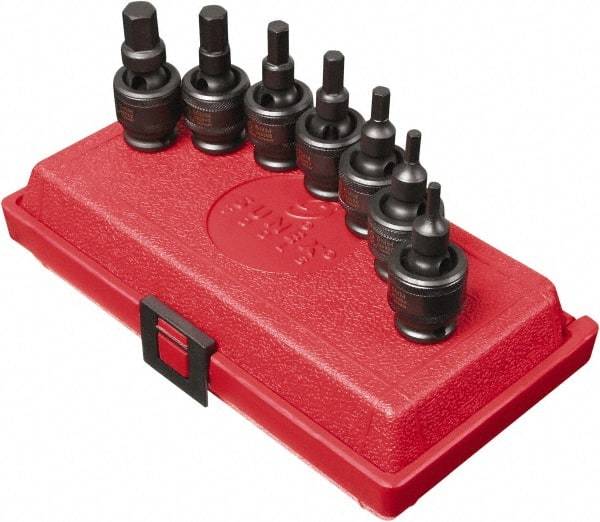 Sunex Tools - 7 Piece 3/8" Drive Metric Impact Hex Bit Socket Set - 4 to 12mm Hex - Exact Tool & Supply