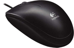 Logitech - Black Corded Mouse - Use with Mac OS X, Windows XP, Vista 7, 8 - Exact Tool & Supply