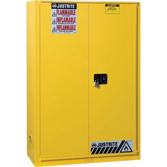 Justrite - 1 Door 2 Shelf 45 Gal Safety Cabinet for Flammable Substances - Exact Tool & Supply
