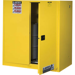 Justrite - Drum Cabinets; Number of Drums: 2 ; Storage Direction: Vertical ; Door Type: Self-Closing ; Number of Shelves: 1 ; Height (Inch): 65 ; Width (Inch): 43 - Exact Tool & Supply