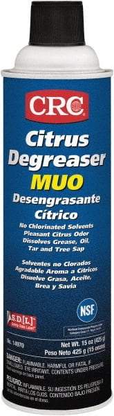 CRC - 20 oz Aerosol Cleaner/Degreaser - Aerosol, d-Limonene Solvent, Petroleum Distillate, Citrus - Exact Tool & Supply