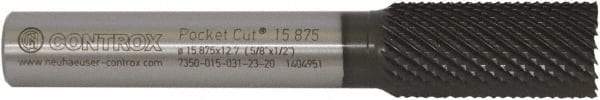 Controx - 5/8" Diam, 1-1/4" LOC, Square End, Powdered Metal Diamond Pattern Router Bit - Right Hand Cut, 3-3/4" OAL - Exact Tool & Supply