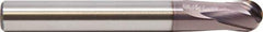 M.A. Ford - 8mm Diam, 8mm LOC, 2 Flute Solid Carbide Ball End Mill - ALtima 52 Finish, Single End, 80mm OAL, 8mm Shank Diam, Spiral Flute - Exact Tool & Supply