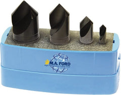 M.A. Ford - 4 Piece, 1/4 to 1" Head Diam, 82° Included Angle, Single End Countersink Set - Exact Tool & Supply
