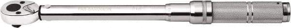Paramount - 3/8" Drive Micrometer Type Ratchet Head Torque Wrench - 4.5 N/m to 23 N/m Torque, 11-21/32" OAL, 1 In/Lb Graduation - Exact Tool & Supply