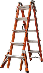 Little Giant Ladder - 18 Steps, 18' High, Type IA Rating, Fiberglass Multi-Use Ladder - 300 Lb Load Capacity, 29" Base Width - Exact Tool & Supply