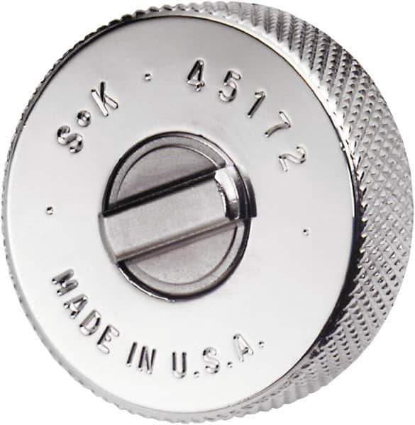 SK - 3/8" Drive Round Head Thumbwheel Ratchet - Chrome-Plated Finish, 38.1mm OAL, 60 Gear Teeth, L-Wrench Handle - Exact Tool & Supply