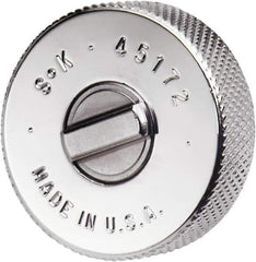 SK - 3/8" Drive Round Head Thumbwheel Ratchet - Chrome-Plated Finish, 38.1mm OAL, 60 Gear Teeth, L-Wrench Handle - Exact Tool & Supply