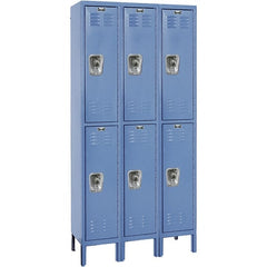 Hallowell - 6 Door, 2 Tier, Ready-Built Wardrobe & Box Lockers - Exact Tool & Supply