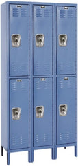 Hallowell - 6 Door, 2 Tier, Ready-Built Wardrobe & Box Lockers - Exact Tool & Supply