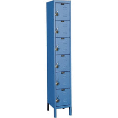 Hallowell - 6 Door, 6 Tier, Ready-Built Wardrobe & Box Lockers - Exact Tool & Supply