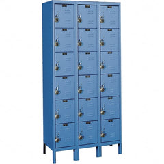Hallowell - 18 Door, 6 Tier, Ready-Built Wardrobe & Box Lockers - Exact Tool & Supply