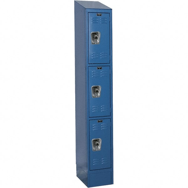 Hallowell - 3 Door, 3 Tier, Ready-Built Wardrobe & Box Lockers - Exact Tool & Supply