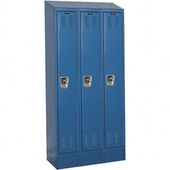 Hallowell - 3 Door, 1 Tier, Ready-Built Wardrobe & Box Lockers - Exact Tool & Supply
