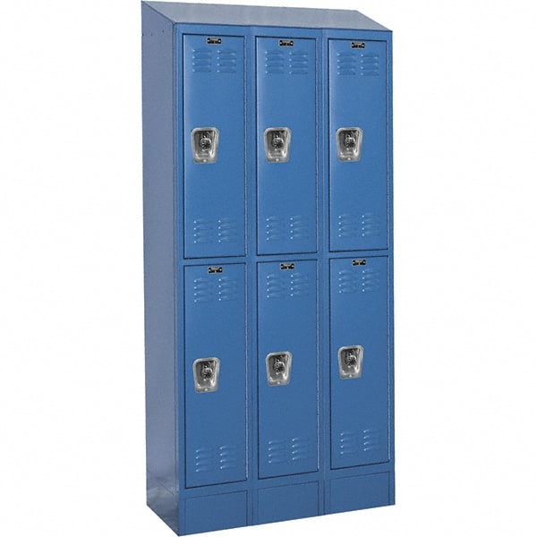 Hallowell - 6 Door, 2 Tier, Ready-Built Wardrobe & Box Lockers - Exact Tool & Supply