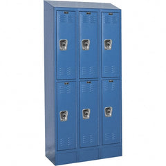 Hallowell - 6 Door, 2 Tier, Ready-Built Wardrobe & Box Lockers - Exact Tool & Supply