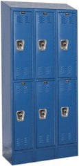 Hallowell - 6 Door, 2 Tier, Ready-Built Wardrobe & Box Lockers - Exact Tool & Supply