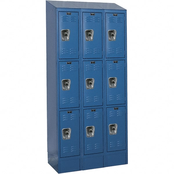 Hallowell - 9 Door, 3 Tier, Ready-Built Wardrobe & Box Lockers - Exact Tool & Supply