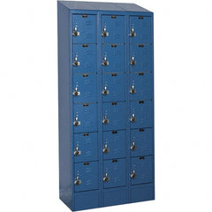 Hallowell - 18 Door, 6 Tier, Ready-Built Wardrobe & Box Lockers - Exact Tool & Supply