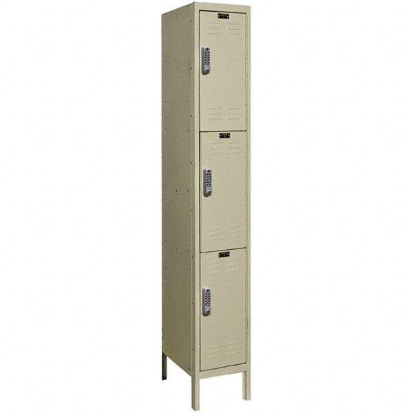 Hallowell - 3 Door, 3 Tier, Electronic Access Lockers - Exact Tool & Supply