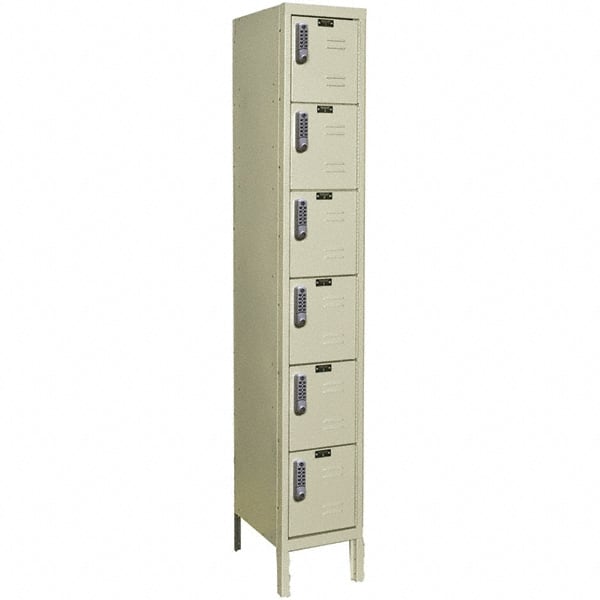 Hallowell - 6 Door, 6 Tier, Electronic Access Lockers - Exact Tool & Supply