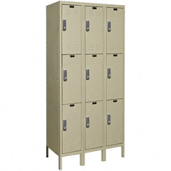 Hallowell - 9 Door, 3 Tier, Electronic Access Lockers - Exact Tool & Supply