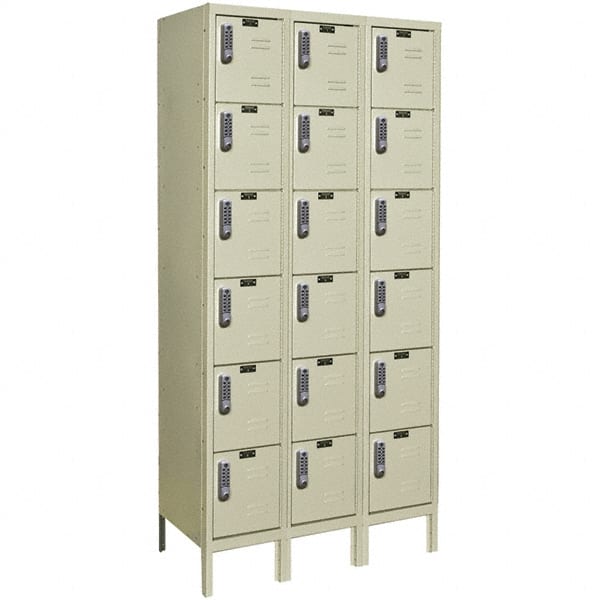 Hallowell - 18 Door, 6 Tier, Electronic Access Lockers - Exact Tool & Supply