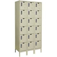 Hallowell - 18 Door, 6 Tier, Electronic Access Lockers - Exact Tool & Supply