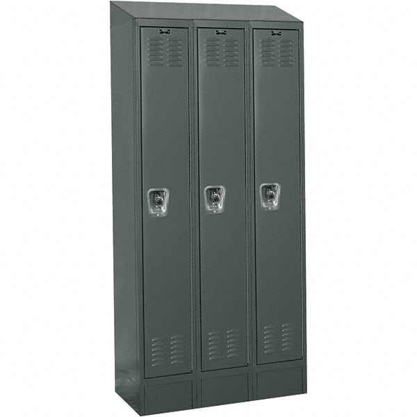 Hallowell - 3 Door, 1 Tier, Ready-Built Wardrobe & Box Lockers - Exact Tool & Supply