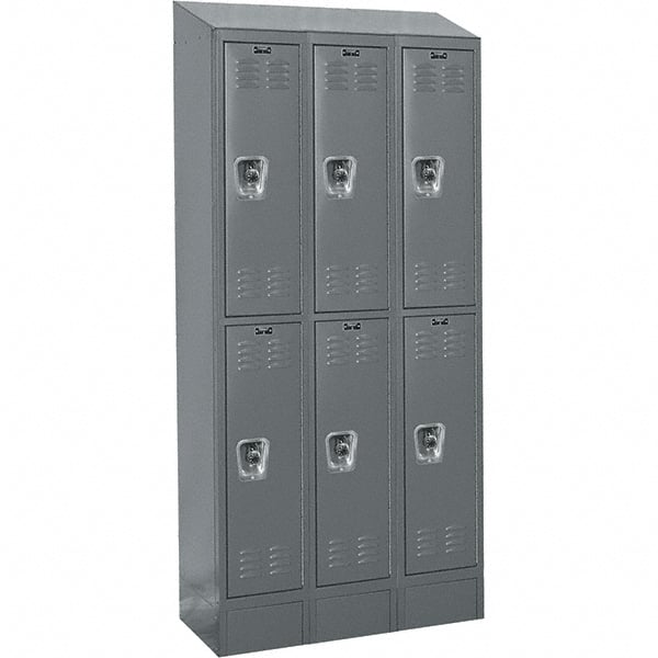 Hallowell - 6 Door, 2 Tier, Ready-Built Wardrobe & Box Lockers - Exact Tool & Supply