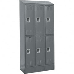 Hallowell - 6 Door, 2 Tier, Ready-Built Wardrobe & Box Lockers - Exact Tool & Supply