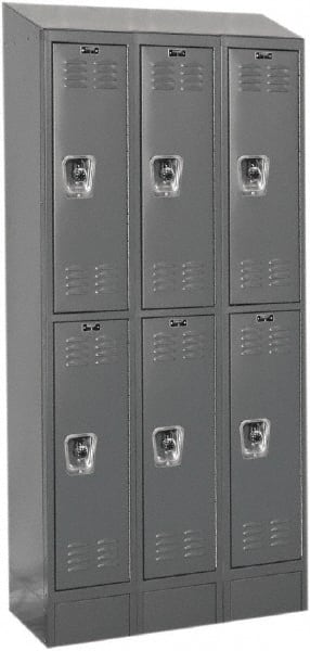 Hallowell - 6 Door, 2 Tier, Ready-Built Wardrobe & Box Lockers - Exact Tool & Supply