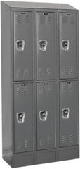 Hallowell - 6 Door, 2 Tier, Ready-Built Wardrobe & Box Lockers - Exact Tool & Supply