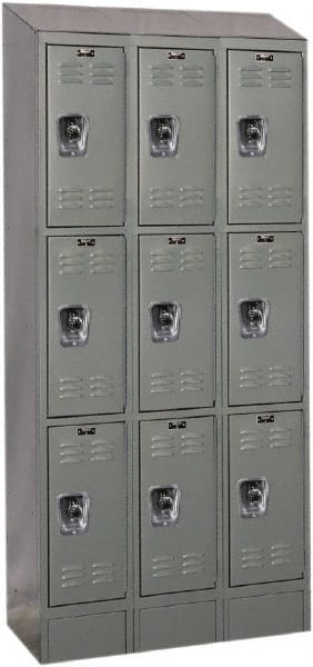 Hallowell - 9 Door, 3 Tier, Ready-Built Wardrobe & Box Lockers - Exact Tool & Supply