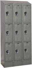 Hallowell - 9 Door, 3 Tier, Ready-Built Wardrobe & Box Lockers - Exact Tool & Supply