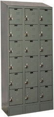 Hallowell - 18 Door, 6 Tier, Ready-Built Wardrobe & Box Lockers - Exact Tool & Supply