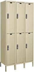 Hallowell - 6 Door, 2 Tier, Electronic Access Lockers - Exact Tool & Supply