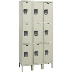 Hallowell - 9 Door, 3 Tier, Premium Wardrobe Lockers - Exact Tool & Supply