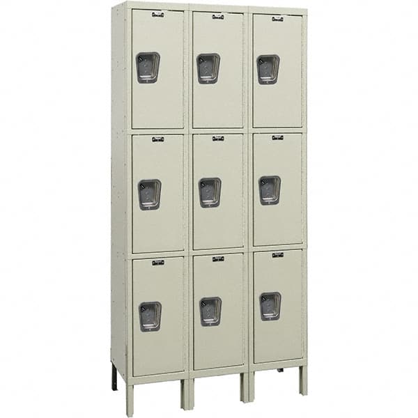 Hallowell - 9 Door, 3 Tier, Premium Wardrobe Lockers - Exact Tool & Supply