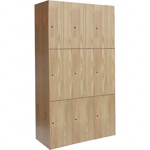 Hallowell - 9 Door, 3 Tier, Premium Wardrobe Lockers - Exact Tool & Supply