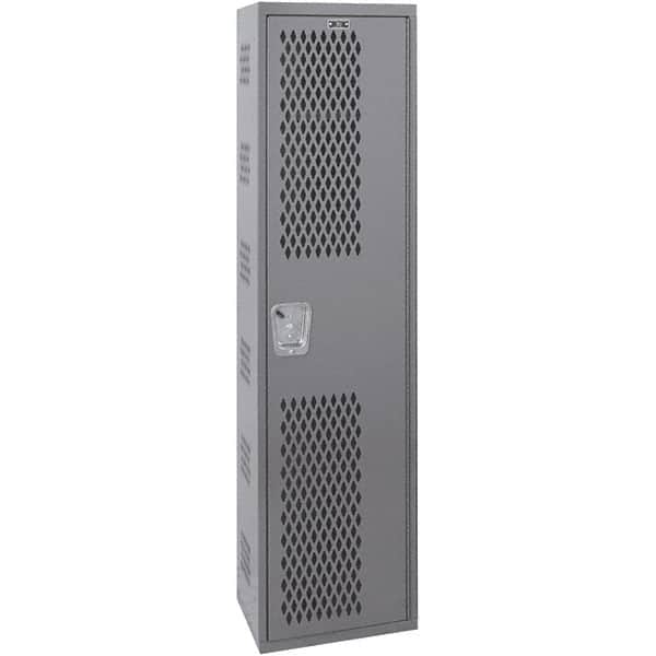 Hallowell - 1 Door, 1 Tier, Heavy-Duty Ventilated Wardrobe & Box Lockers - Exact Tool & Supply