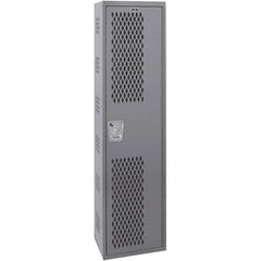 Hallowell - 1 Door, 1 Tier, Heavy-Duty Ventilated Wardrobe & Box Lockers - Exact Tool & Supply