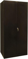 Hallowell - 4 Shelf Combination Storage Cabinet - Steel, 36" Wide x 24" Deep x 78" High, Black - Exact Tool & Supply