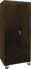 Hallowell - 4 Shelf Mobile Storage Cabinet - Steel, 36" Wide x 24" Deep x 78" High, Black - Exact Tool & Supply