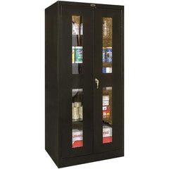 Hallowell - 4 Shelf Visible Storage Cabinet - Steel, 48" Wide x 18" Deep x 78" High, Black - Exact Tool & Supply